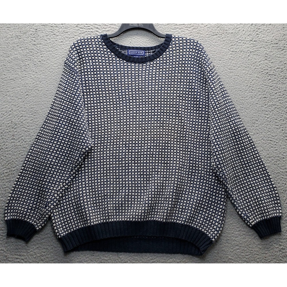 Vtg Savile Row Iconic Norwegian Fisherman Sweater Mens XL Multi Bird's Eye Knit